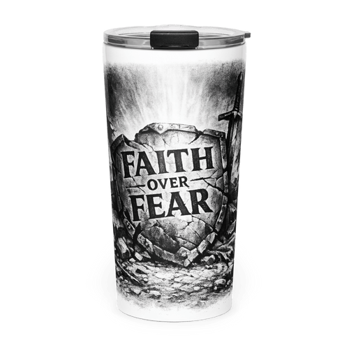 Faith Over Fear KJV Tumbler | 2 Timothy 1:7 | KJV Faith - KJV Word & Light Threads