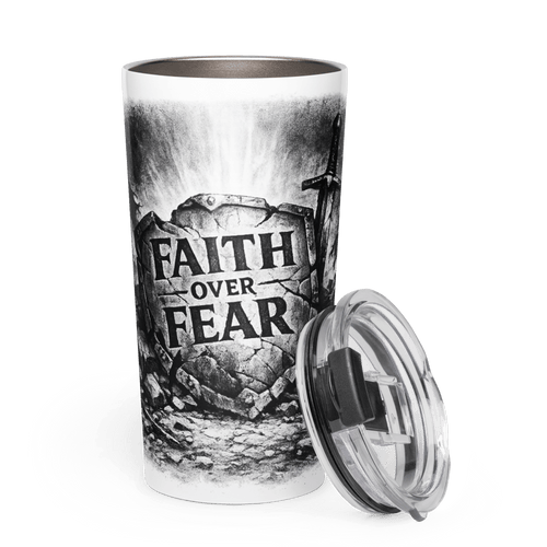 Faith Over Fear KJV Tumbler | 2 Timothy 1:7 | KJV Faith - KJV Word & Light Threads