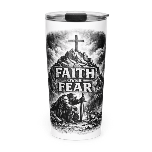 Faith Over Fear II | 2 Timothy 1:7 – KJV Faith 20oz Tapered Tumbler - KJV Word & Light Threads