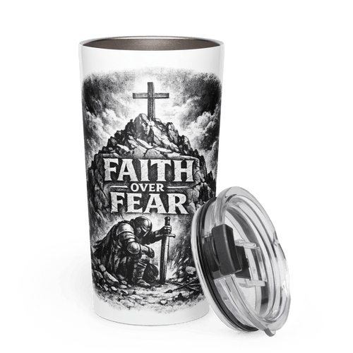 Faith Over Fear II | 2 Timothy 1:7 – KJV Faith 20oz Tapered Tumbler - KJV Word & Light Threads
