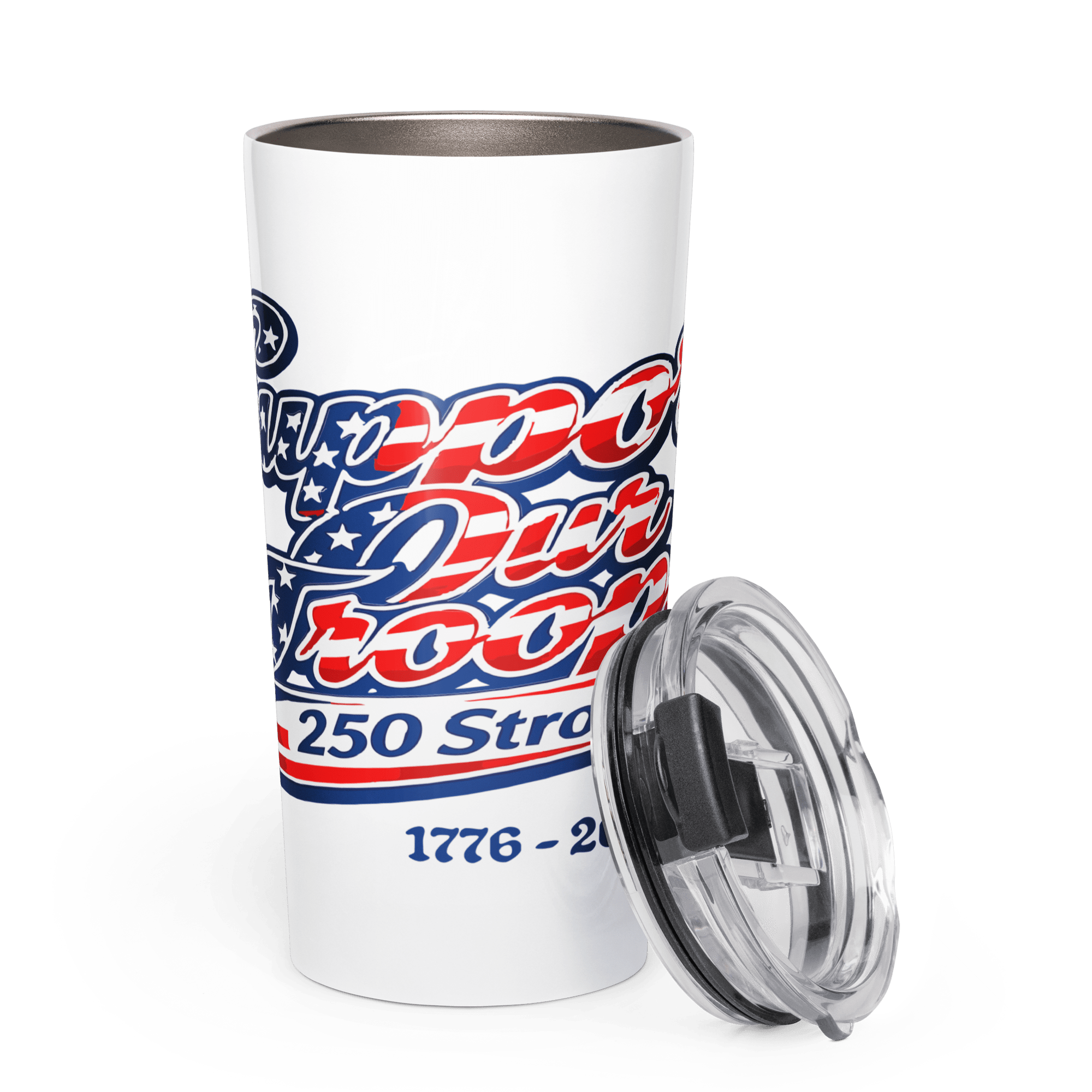Support Our Troops 250 Strong | 1776–2026 America's Semiquincentennial 20oz Tapered Tumbler - KJV Word & Light Threads