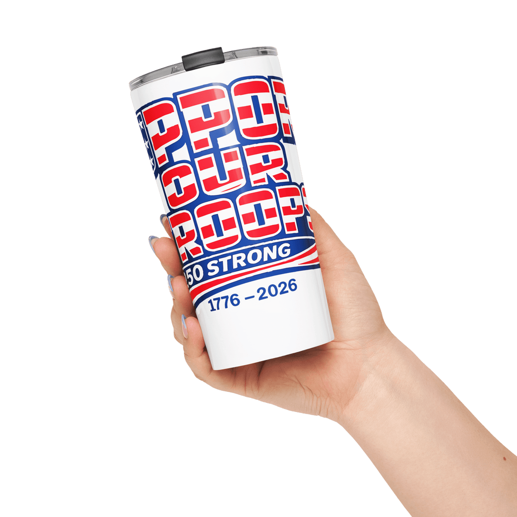 Support Our Troops 250 Strong II | 1776–2026 America's 20oz Tapered Tumbler - KJV Word & Light Threads
