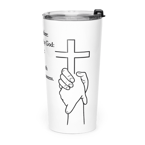 Fear Not | Isaiah 41:10 Cross Black – KJV Faith 20oz Tapered Tumbler - KJV Word & Light Threads