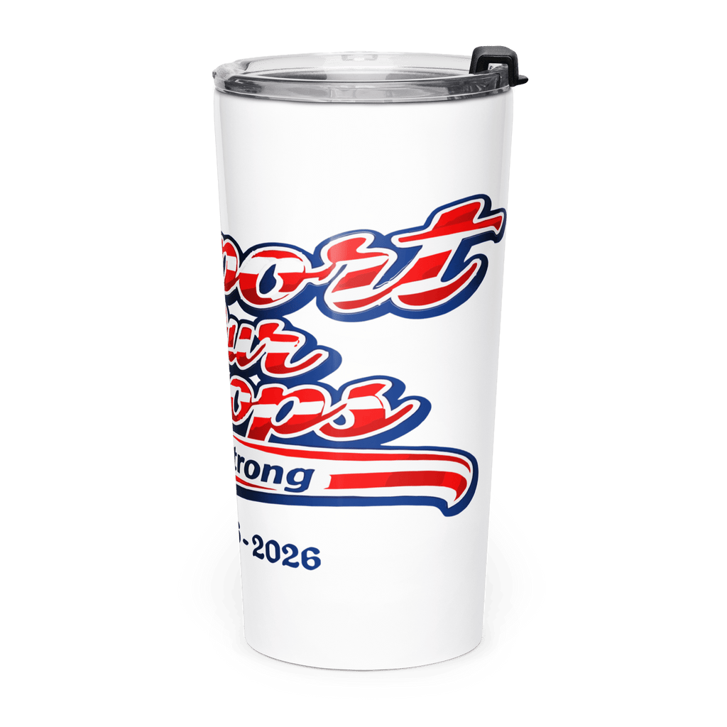 Support Our Troops 250 Strong | 1776–2026 America's Semiquincentennial 20oz Tapered Tumbler - KJV Word & Light Threads