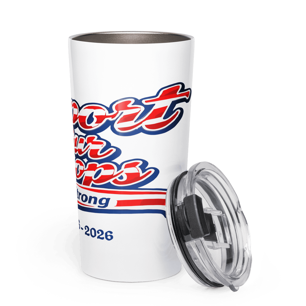 Support Our Troops 250 Strong | 1776–2026 America's Semiquincentennial 20oz Tapered Tumbler - KJV Word & Light Threads
