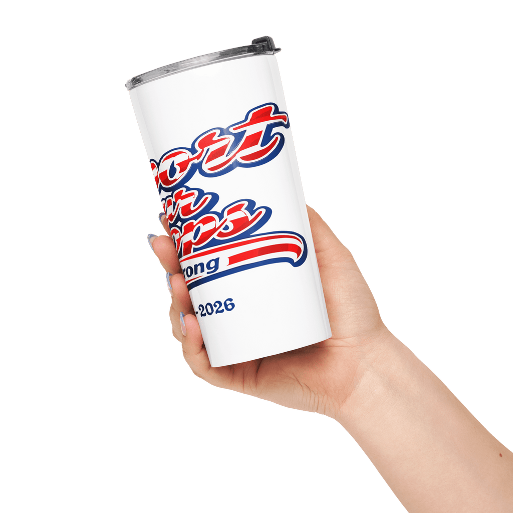 Support Our Troops 250 Strong | 1776–2026 America's Semiquincentennial 20oz Tapered Tumbler - KJV Word & Light Threads
