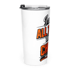 I Can Do All Things Through Christ Which Strengtheneth Me | Philippians 4:13 – KJV Faith 20oz Tapered Tumbler | White & Orange - KJV Word & Light Threads