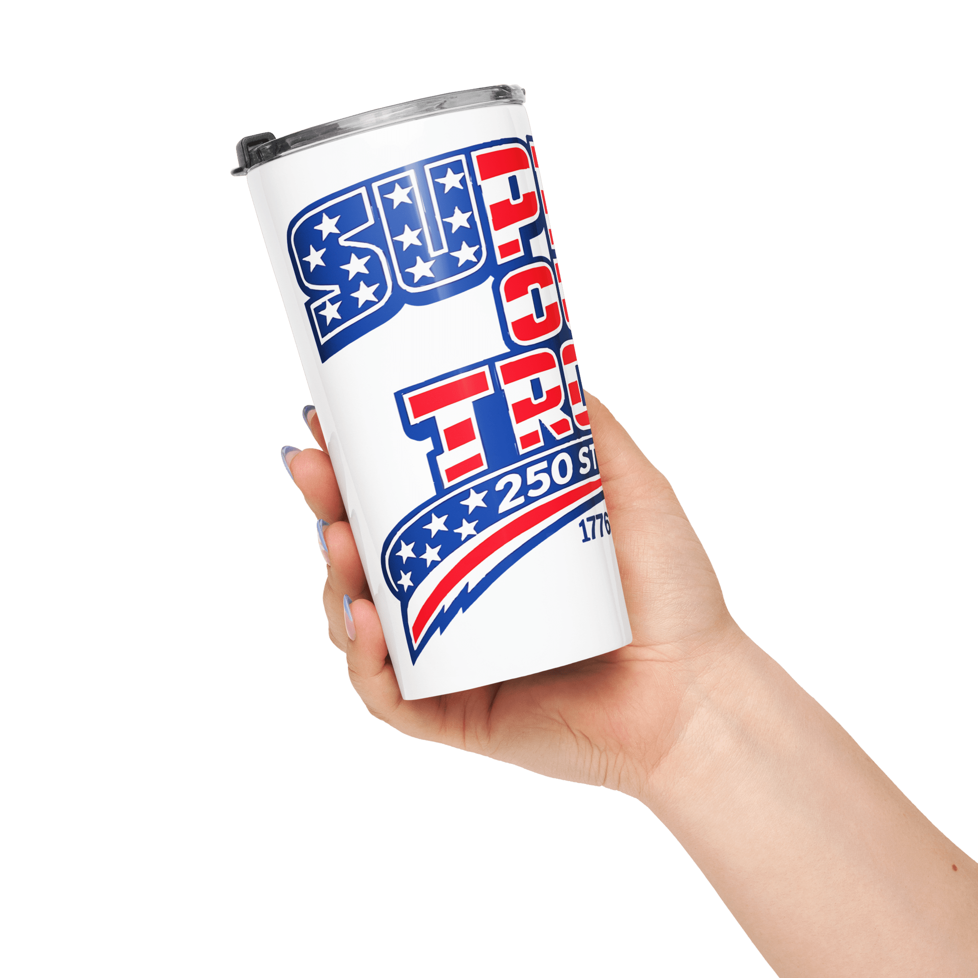 Support Our Troops 250 Strong II | 1776–2026 America's 20oz Tapered Tumbler - KJV Word & Light Threads
