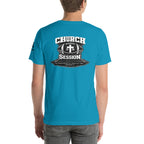 Church Is in Session Football Bright | 1 Corinthians 9:25 – KJV Faith Unisex T-Shirt - KJV Word & Light Threads
