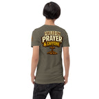 Fueled on Prayer and Caffeine | 1 Thessalonians 5:17 – KJV Faith Unisex T-Shirt - KJV Word & Light Threads