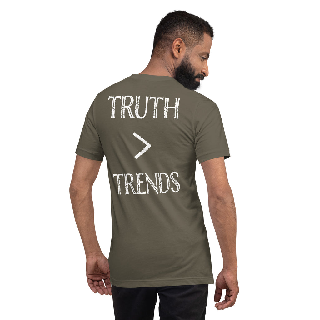 Truth > Trends White | Isaiah 40:8 – KJV Faith Unisex T-Shirt - KJV Word & Light Threads