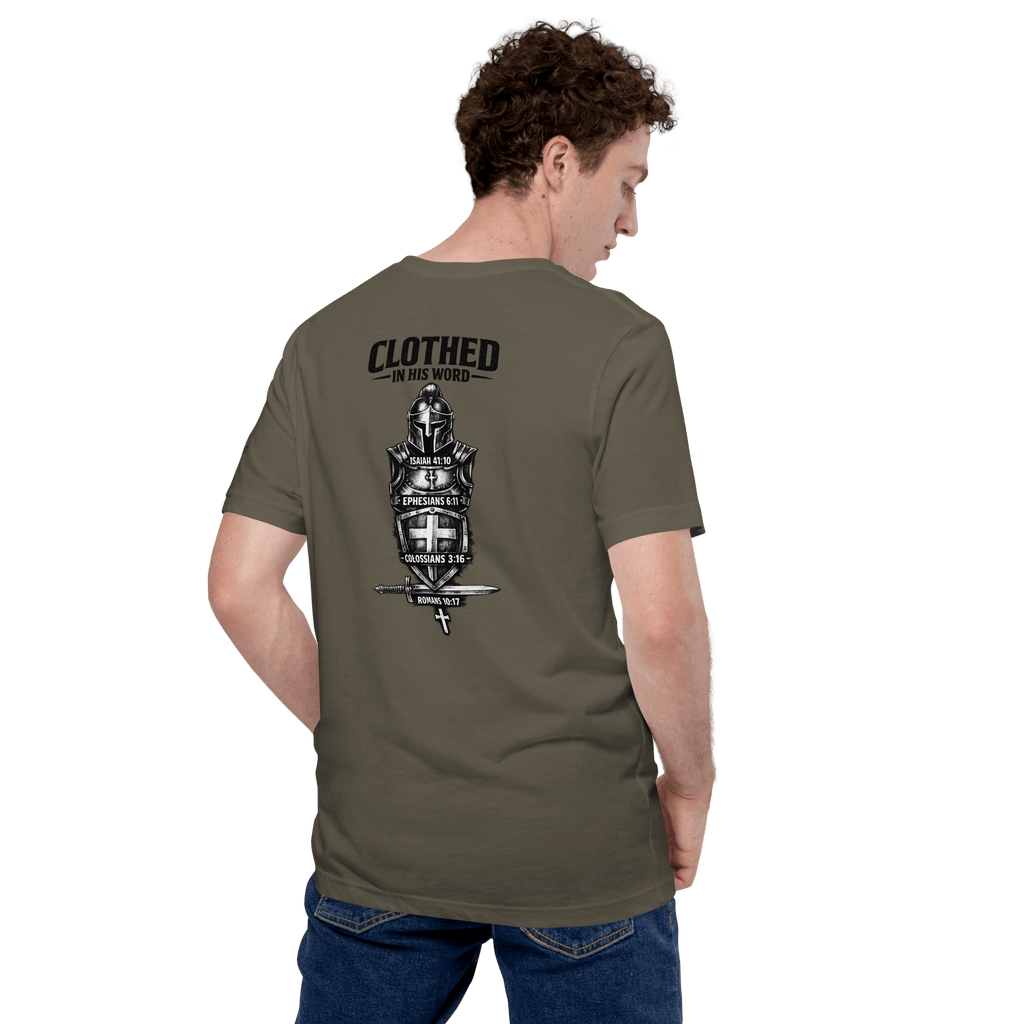 Clothed in His Word II | Ephesians 6:11 – KJV Faith Unisex T-Shirt - KJV Word & Light Threads