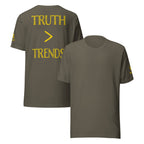 Truth > Trends Gold | Isaiah 40:8 – KJV Faith Unisex T-Shirt - KJV Word & Light Threads