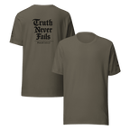 Truth Never Fails | 1 Corinthians 13:8 – KJV Faith Unisex T-Shirt - KJV Word & Light Threads