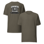 Church Is in Session Football Dark | 1 Corinthians 9:25 – KJV Faith Unisex T-Shirt - KJV Word & Light Threads