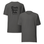 Truth Never Fails | 1 Corinthians 13:8 – KJV Faith Unisex T-Shirt - KJV Word & Light Threads