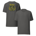 Rejoice Evermore / Pray Without Ceasing Navy Blue & Yellow | 1 Thessalonians 5:16-17 – KJV Faith Unisex T-Shirt - KJV Word & Light Threads