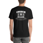 Church Is in Session Football Dark | 1 Corinthians 9:25 – KJV Faith Unisex T-Shirt - KJV Word & Light Threads