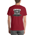 Church Is in Session Football Dark | 1 Corinthians 9:25 – KJV Faith Unisex T-Shirt - KJV Word & Light Threads