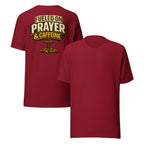 Fueled on Prayer and Caffeine | 1 Thessalonians 5:17 – KJV Faith Unisex T-Shirt - KJV Word & Light Threads