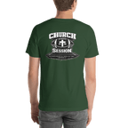Church Is in Session Football Dark | 1 Corinthians 9:25 – KJV Faith Unisex T-Shirt - KJV Word & Light Threads