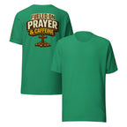 Fueled on Prayer and Caffeine | 1 Thessalonians 5:17 – KJV Faith Unisex T-Shirt - KJV Word & Light Threads