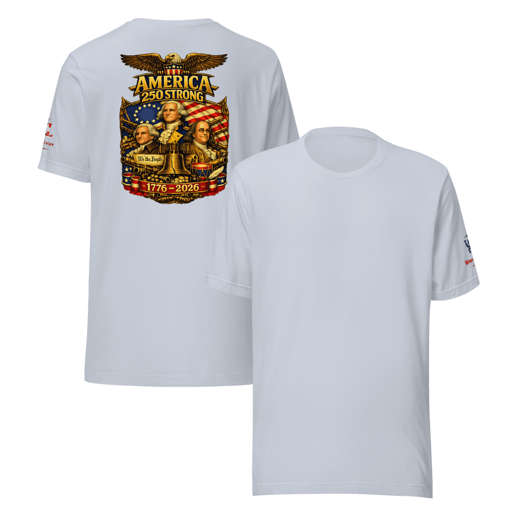 America 250 Strong | 1776–2026 – KJV Faith Unisex T-Shirt - KJV Word & Light Threads