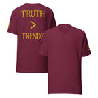 Truth > Trends Gold | Isaiah 40:8 – KJV Faith Unisex T-Shirt - KJV Word & Light Threads
