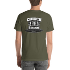 Church Is in Session Football Dark | 1 Corinthians 9:25 – KJV Faith Unisex T-Shirt - KJV Word & Light Threads