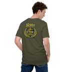 Rejoice Evermore / Pray Without Ceasing Navy Blue & Yellow | 1 Thessalonians 5:16-17 – KJV Faith Unisex T-Shirt - KJV Word & Light Threads