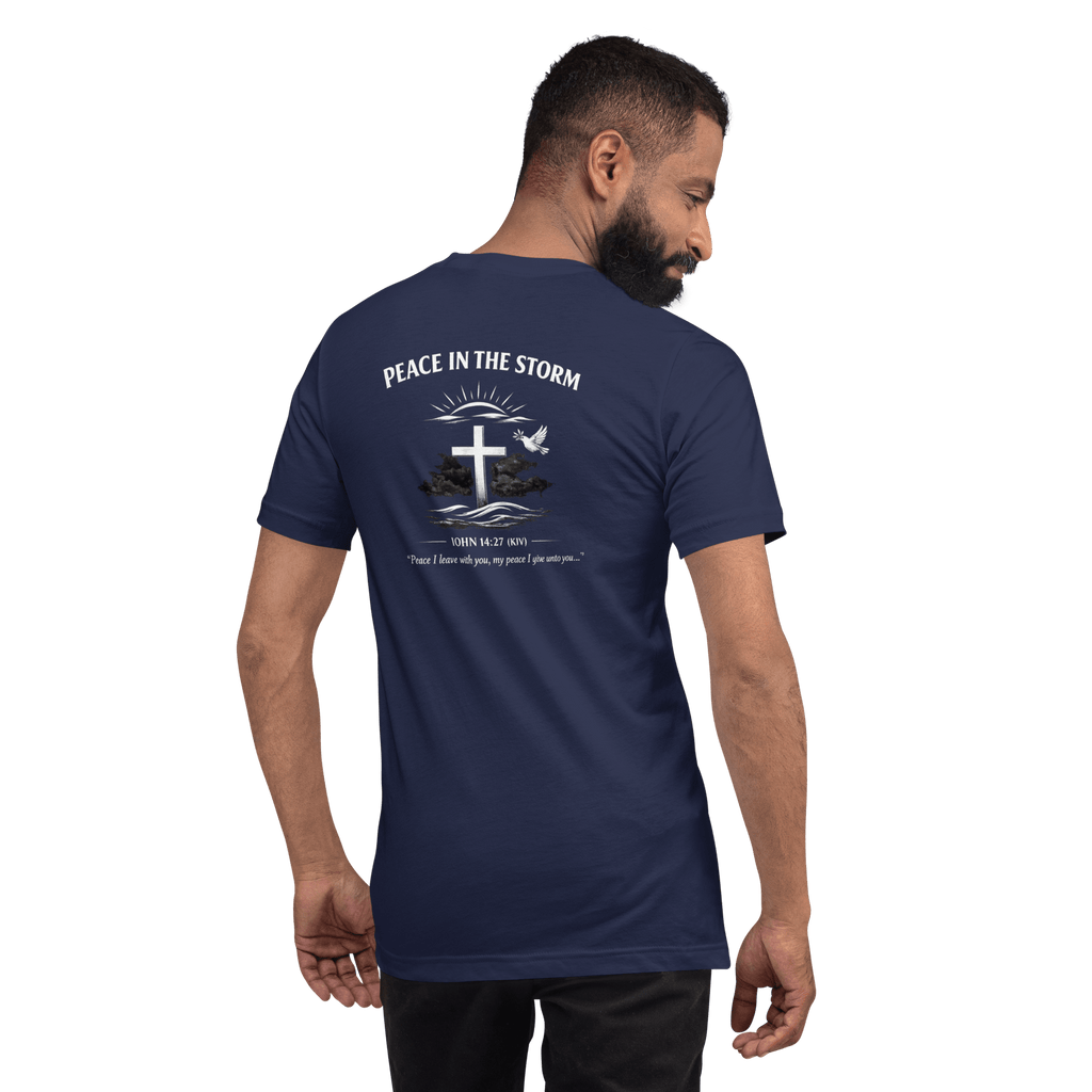 Peace in the Storm White | John 14:27 – KJV Faith Unisex T-Shirt - KJV Word & Light Threads