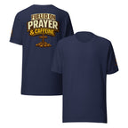Fueled on Prayer and Caffeine | 1 Thessalonians 5:17 – KJV Faith Unisex T-Shirt - KJV Word & Light Threads