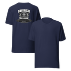 Church Is in Session Football Dark | 1 Corinthians 9:25 – KJV Faith Unisex T-Shirt - KJV Word & Light Threads