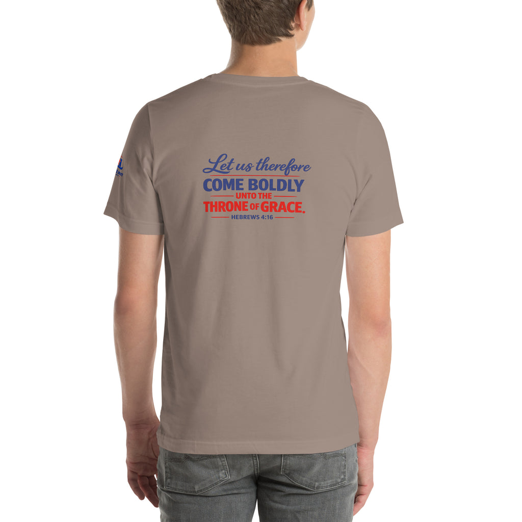 Let Us Therefore Come Boldly BCK | Hebrews 4:16 – KJV Faith Unisex T-Shirt - KJV Word & Light Threads