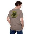 Rejoice Evermore / Pray Without Ceasing Navy Blue & Yellow | 1 Thessalonians 5:16-17 – KJV Faith Unisex T-Shirt - KJV Word & Light Threads