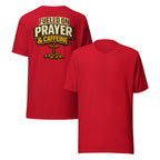 Fueled on Prayer and Caffeine | 1 Thessalonians 5:17 – KJV Faith Unisex T-Shirt - KJV Word & Light Threads