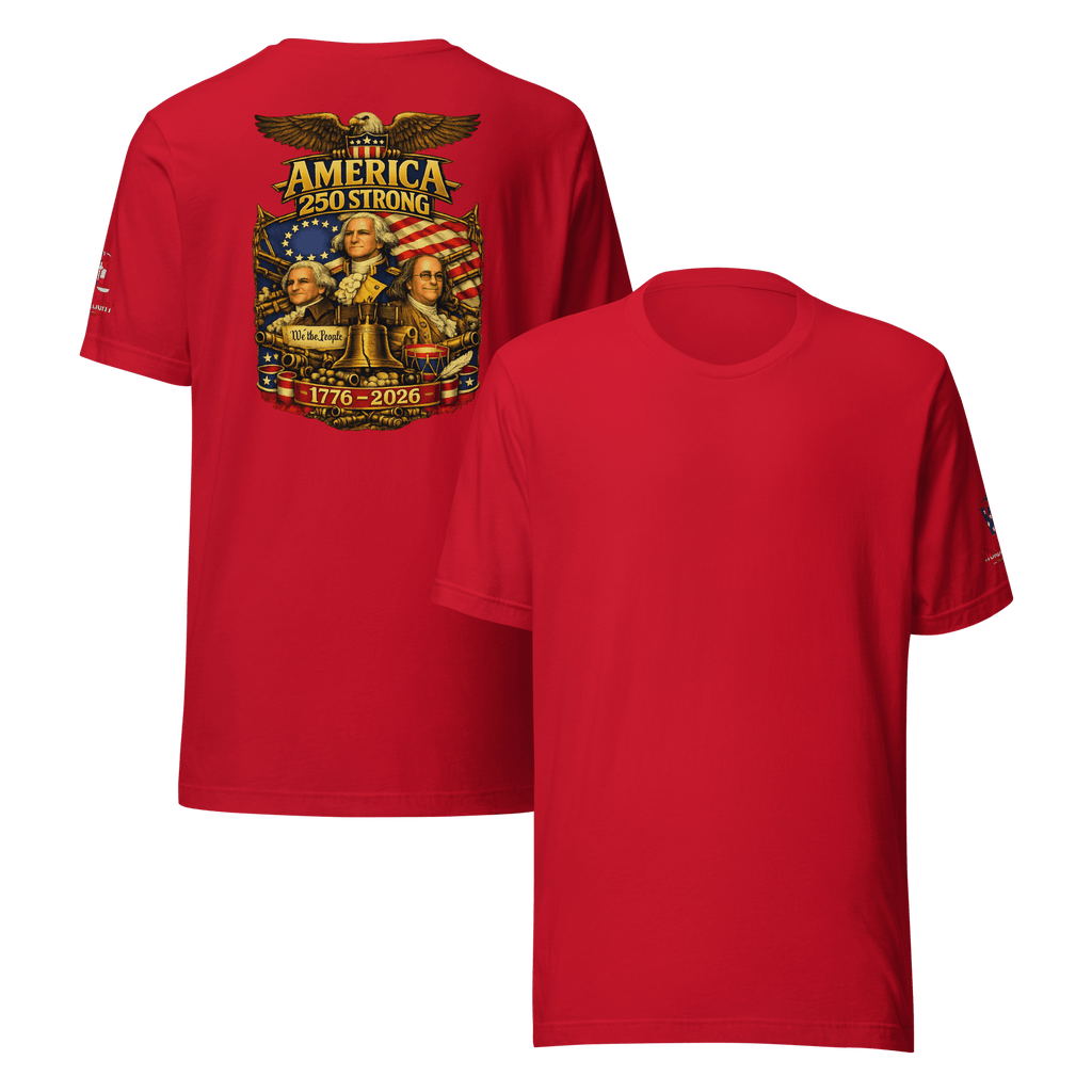 America 250 Strong | 1776–2026 – KJV Faith Unisex T-Shirt - KJV Word & Light Threads
