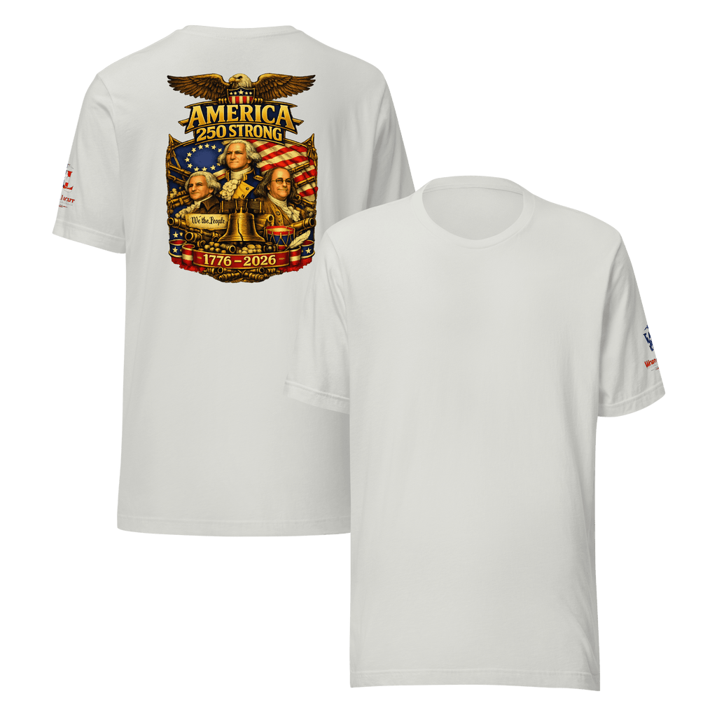 America 250 Strong | 1776–2026 – KJV Faith Unisex T-Shirt - KJV Word & Light Threads