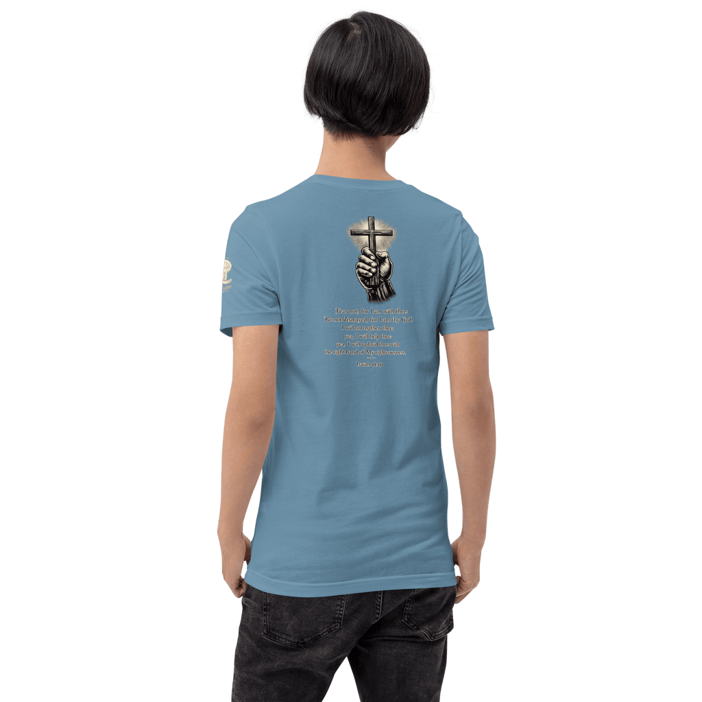 Fear Not Glowing Cross | Isaiah 41:10 – KJV Faith Unisex T-Shirt - KJV Word & Light Threads