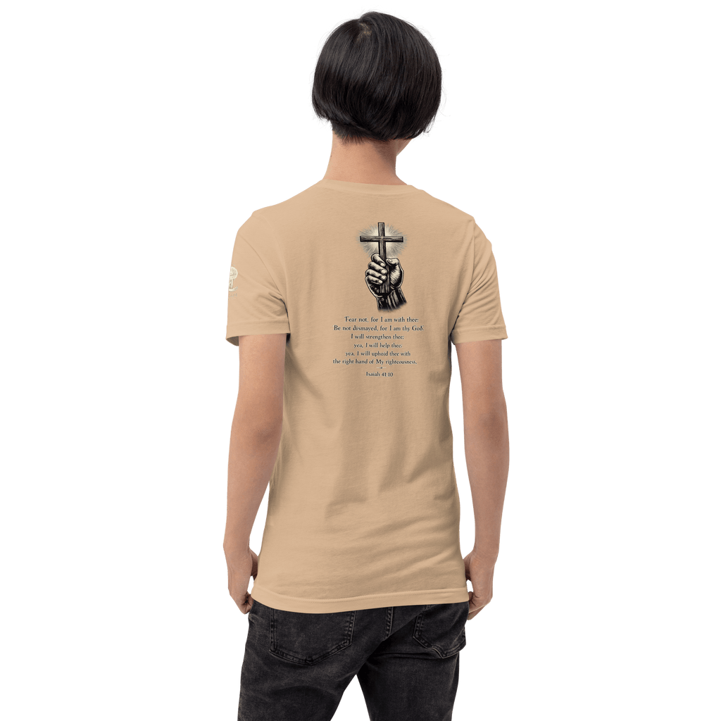 Fear Not Glowing Cross | Isaiah 41:10 – KJV Faith Unisex T-Shirt - KJV Word & Light Threads