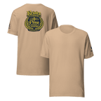 Rejoice Evermore / Pray Without Ceasing Navy Blue & Yellow | 1 Thessalonians 5:16-17 – KJV Faith Unisex T-Shirt - KJV Word & Light Threads