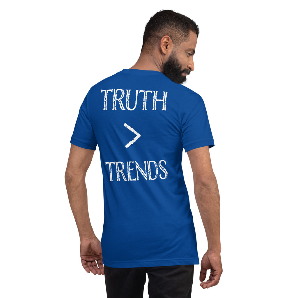 Truth > Trends White | Isaiah 40:8 – KJV Faith Unisex T-Shirt - KJV Word & Light Threads