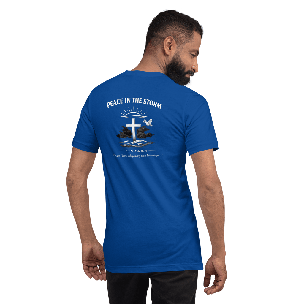 Peace in the Storm White | John 14:27 – KJV Faith Unisex T-Shirt - KJV Word & Light Threads