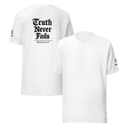 Truth Never Fails | 1 Corinthians 13:8 – KJV Faith Unisex T-Shirt - KJV Word & Light Threads