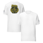 Rejoice Evermore / Pray Without Ceasing Navy Blue & Yellow | 1 Thessalonians 5:16-17 – KJV Faith Unisex T-Shirt - KJV Word & Light Threads