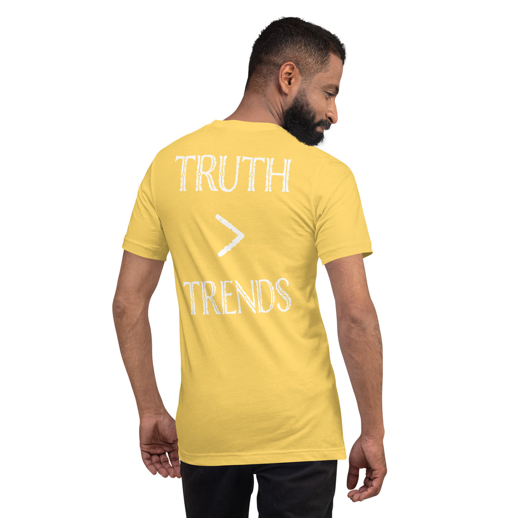 Truth > Trends White | Isaiah 40:8 – KJV Faith Unisex T-Shirt - KJV Word & Light Threads